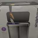 simplehuman 58 Liter / 15.3 Gallon Rectangular Dual Compartment Recycling Step, Brushed Stainless Steel with Soft-Close Plastic Lid Kitchen Trash Can