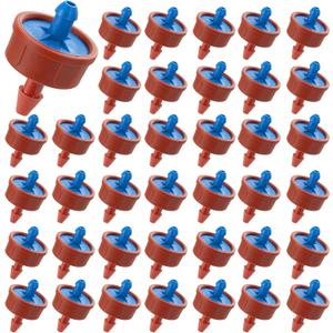 60Pcs 0.5 GPH Pressure Compensating Irrigation Spot Drippers,Constant Flow Barb Outlet Watering Dripper Emitters Heads Parts for 1/4 Inch Watering Tubing Line for Garden Pots Plant Irrigation Systems