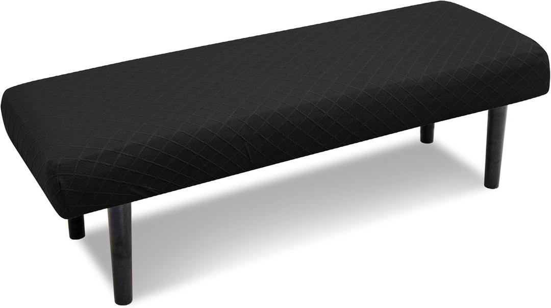 Stretch Bench Covers, Bench Seat Covers, Bench Cushions Covers, Printed Bench Seat Protector, Washable Bench Slipcover, Rectangle Bench Covers for Dining Room, Living Room, Kitchen(Argyle black)