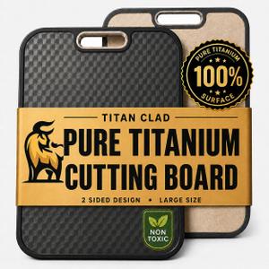 Titanium Cutting Board for Kitchen, Cutting Board Double Sided Food Grade, Pure Titanium and Wheat Straw PP, Scratch Resistant, Non Toxic Chopping Board, Dishwasher Safe, Easy to Clean Large Size