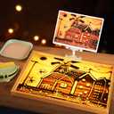 Sand Painting Light Box Light Table for Kids Wooden Sand Art Table with 10 Cards Sand Sensory Toy (11161 in)