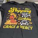 Stepping Into My 60Th Birthday Afro Woman Religious Birthday T-Shirt, Small