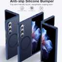 [NO.1 Magnetic for Samsung Galaxy Z Fold 6 Case with MagSafe [Military Shockproof][Translucent Matte][Anti-Fingerprint] Soft Silicone Bumper for Samsung Galaxy Z Fold 6 Phone Case Slim,Blue
