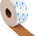 OCEANBROAD EVA Foam Boat Flooring 96''x2.4'' with 3M Adhesive Backing Marine Self-Adhesive Decking Faux Teak Sheet for Boats Swim Platform Helm Pad RV Floor (Brown with White Seam Lines (Borders))
