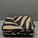 OLANLY Waterproof Outdoor Rug 5x8 ft, Reversible Outdoor Plastic Straw Rug with Leaf Pattern, RV Mat, Indoor Outdoor Carpet for Patio, Camping, Balcony, Deck, Backyard, Black & Beige