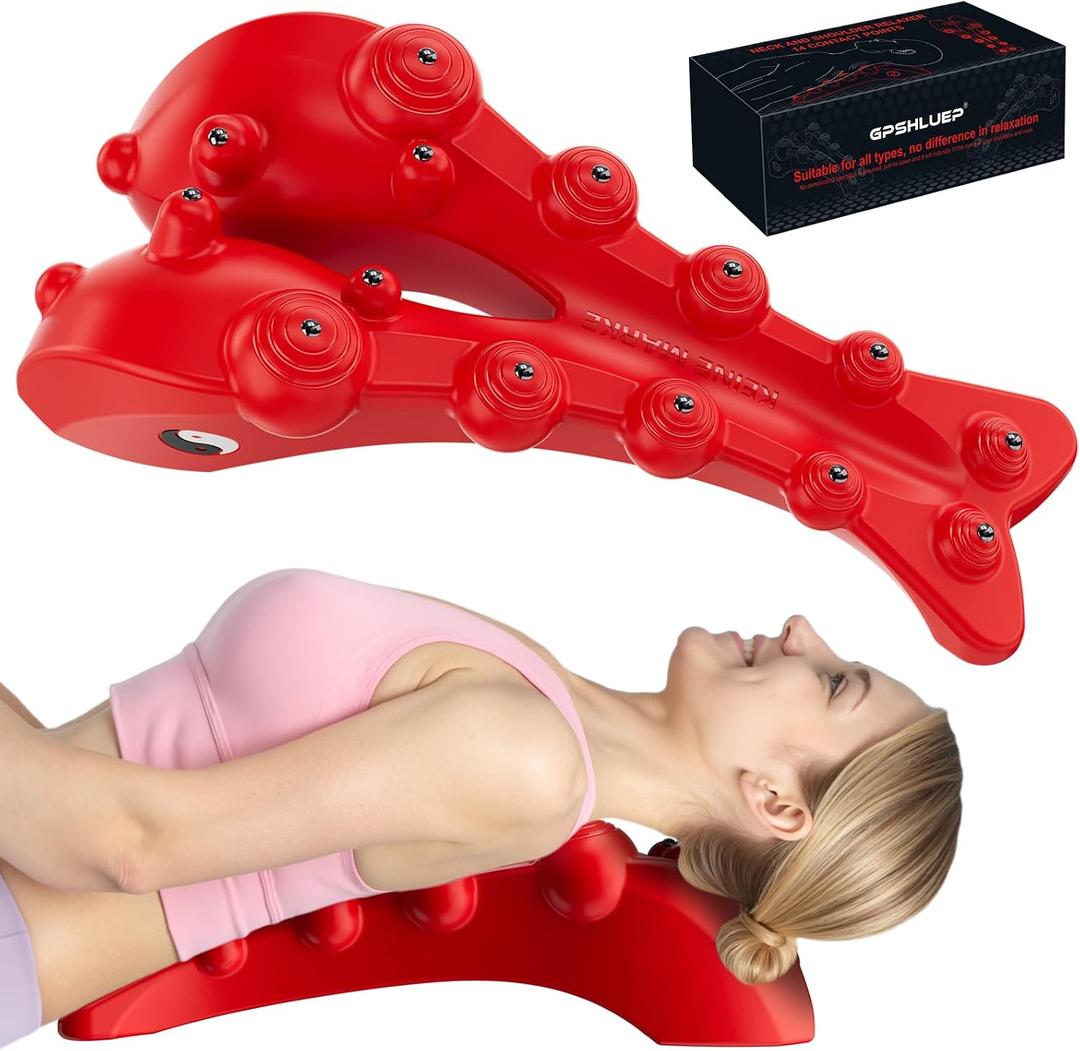 Trapezius Trigger Point Massager, Occipital Release Tool, Cervipoint Trigger Point Massager Silicone, Relieve Pain in The Diamond Shaped Muscles of The Neck and Upper Back (red)