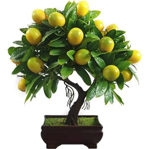 10" Potted Artificial Plants Lemon Table Centerpieces Decoration