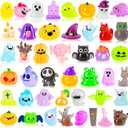 44 Pcs Halloween Luminous Mini Figures 44 Style Glow in The Dark Little Small Resin Miniatures Bulk Pumpkin Ghost Skull Figures to Hide for Halloween Party Gifts DIY Craft Scene Decor
