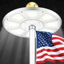 PPQ Premium Ivory Flag Light - Solar Powered, 136 LED, 10000h Lifespan for 15-25 Ft Poles, Waterproof, Auto On/Off Dusk to Dawn