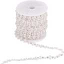 PH PandaHall ABS Plastic Imitation Pearl and Rhinestone Chain Pearl Bead String for Wedding Party Decoration Sewing Trims Cake Decoration, White, Assorted, 4 Pack