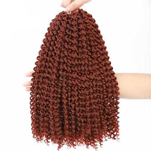 Alrence Passion Twist Hair Copper Red 14 Inch Passion Twist Crochet Hair Long Bohemian Crochet Braids (14 Inch, 350#)