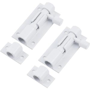 Bitray 2-inch Slide Bolt Latch White Slide Locks for Inside Door Barrel Bolt Latch Sliding Door Security Slide Latch Lock -2pcs
