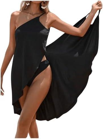 Verdusa Women's Sarong Wraps Bathing Suit Beach Cover Up Sleeveless Kimono Dress, Medium