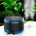 Hygger Aquarium Air Pump Dual Outlet, Quiet Powerful Fish Tank Aerator 4W/8W, Adjustable Oxygen Pump with Air Stone, Bubbler for Fish Tank Up to 200 Gallon