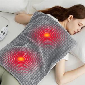 Bedsure Back Heating Pad for Neck and Shoulders, Weighted Heated Pad with Vibration, FSA HSA Eligible, Mother's Day & Birthday Gifts for Women Men Mom, Auto Shut Off, 6.3lbs 20" x 24", Grey (20"x24", 01 - Grey)
