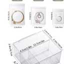 4 In 1 Acrylic Jewelry Organizers and Storage with 60 Portable Anti Tarnish Jewelry Bags, Clear Jewelry Box Organizer, Travel Jewelry Case for Earrings/Rings/Necklaces for Women Girls