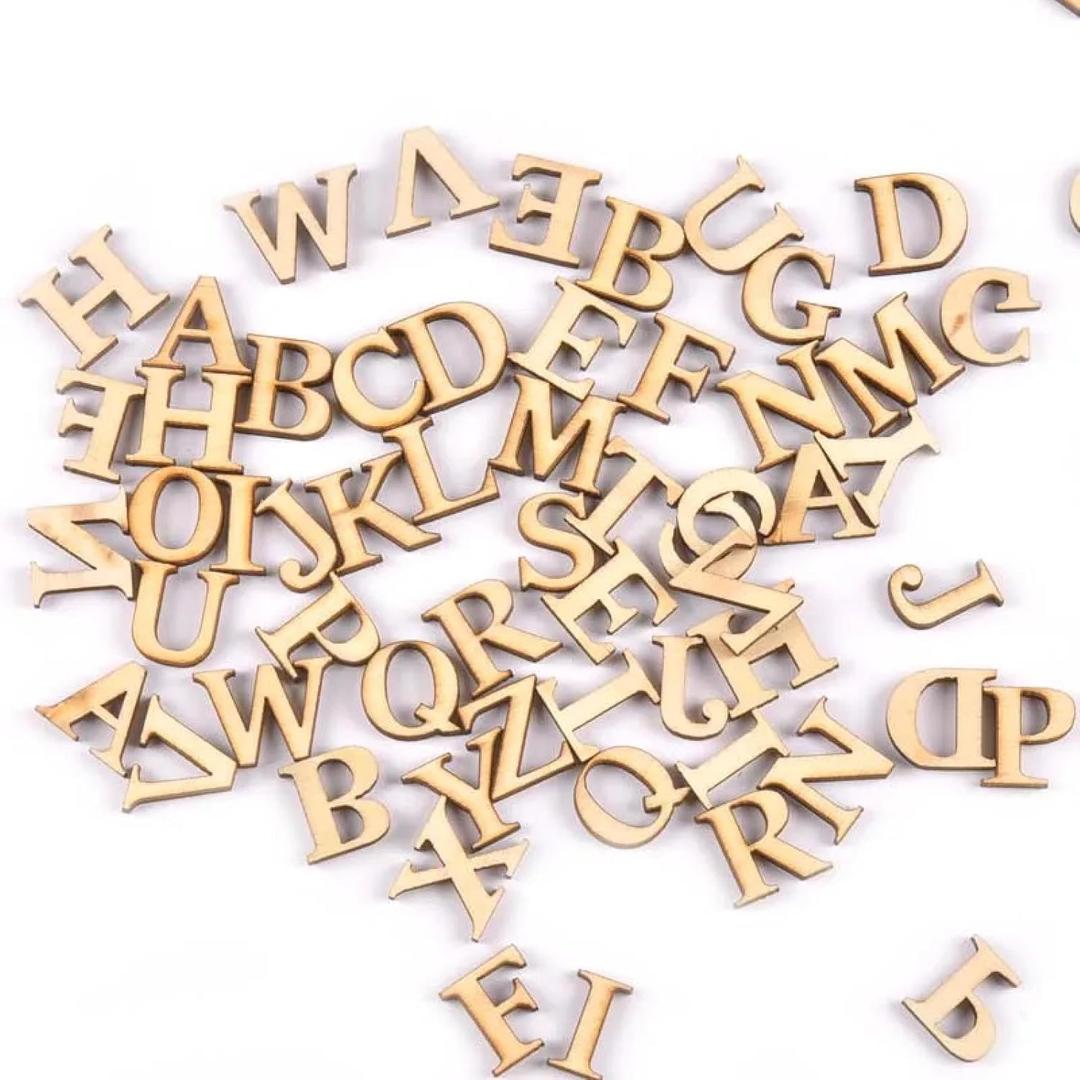 Natural Wood Slices,78Pcs Alphabet Letter Wooden Decoration Craft Handmade Accessory for Scrapbooking Unfinished Wood Arts