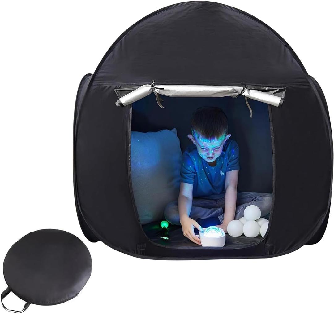 Sensory Tent for Kids, Calm Down Corner Tent for Children with Autism, ADHD, SPD, Sensory Corner, Portable Pop-up Blackout Play Tent with Travel Bag, Reduce Anxiety & Improve Focus