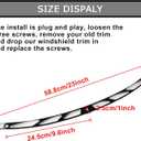 4 Slotted Track Polished Batwing Fairing Windshield Windscreen Trim Molding Clips Accent Parts for Touring Street Glide Electra Tri Ultra Limited 2014-2024(Black)
