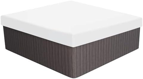 PATIKIL 90.9x90.9x11.8 Square Hot Tub Cover, 210D Oxford Waterproof Dustproof SPA Cover Protector Patio Furniture Covers for Hot Tub Outdoor Indoor, White