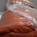 Menghomeus Burnt Orange Comforter Set Queen Gold Floral Comforter Terracotta Botanical Bedding Sets Soft Microfiber Thanksgiving Bed Comforter Set for All Season (1 Comforter, 2 Pillowcases)