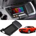 ZZEQYG Center Console Organizer Compatible with Dodge Challenger 2015 2016 2017 2018 2019 2020 2021 2022 2023 Accessories, Armrest Insert Tray Storage Coin Holder