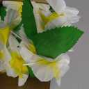 Hoteam 24 Counts Yellow White Hawaiian Leis Necklace Tropical Flower Lei Floral Luau Party Decorations Hawaiian Flower Luau Necklaces Hula Dance Garland Headbands for Beach Birthday Wedding Party