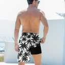 Goodstoworld Men's Funny Swim Trunks with Compression Liner 2 in 1 Quick-Dry 9" Stretch Shorts with Three Pockets (White, XL)