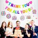 We Appreciate You Decorations, Colorful Glitter Thank You for All You Do Banner, Appreciation Hanging Swirls, Employee Coworker Staff Teacher Doctor Nurses Appreciation Party Favor