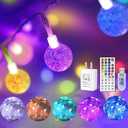 OMIKA Color Changing Indoor String Light USB Plug, 16.5ft 50 LEDs Crystal Globe Fairy Lights with Remote Timer Ambient Lighting for Girls Bedroom Home Xmas Halloween Party Decor (24 Colors)