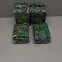 Yeaqee 50 Pcs Mini Metallic Foil Gift Bags with Handles 4x4.75x2.25'' Valentine Tiny Thank You Favor Bag with Tag for Winter Galentine New Year Welcome Wedding Baby Shower Birthday(Dark Green,Gold)