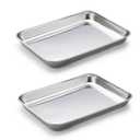 2 Pack Stainless Steel Tray Non Toxic Heavy Duty Thickening Pan for Kitchen Baking, Lab Instrument, Dental, Medical Surgical Instrument, Pet Treatment, Jewelry ToolsMedium