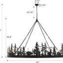 Wellmet Black Wagon Wheel Chandelier, Extra Large Rustic Wagon Wheel Pendant Light for Dining Room, Forest Wagon Wheel Chandelier for Living Room, Bedroom, Entryway, Hallway, Cafe, Bar 60''W