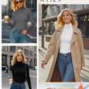 Ficerd 3 Pack Women's Ribbed Thermal Turtleneck Tops Long Sleeve Stretch Shirts Knitted Fitted Lightweight Base Layer, Medium
