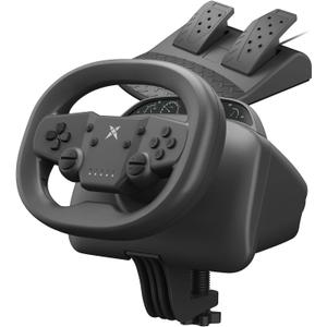 NBCP Wireless Gaming Steering Wheel  Bluetooth 5.0 Racing Wheel for Nintendo Switch (Mario Kart), PS4, PC & Android with Responsive Pedals