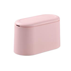 SUBEKYU 0.4 Gal Mini Countertop Trash Can with Lid for Desktop, Small Garbage Can for Office, Tiny Wastebasket,Pink