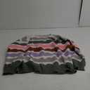 Chic Gray Wave Striped Balloon Sleeve Drop Shoulder Sweater for Women 2XL