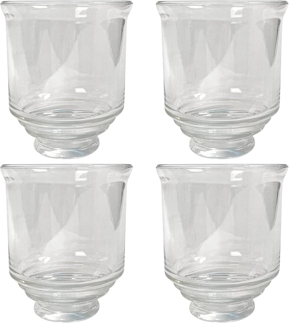 HonoDing Ceiling Lamp Replacement Shade Set of 4, Glass Ceiling Fan Light Covers, Clear Glass Lamp Shade for Ceilings Fan Light Chandelier Wall Sconce, Easy to Install (Transparent)