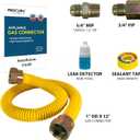 PROCURU 1" OD x 12" (1Ft) x 3/4"MIP x 3/4"FIP Universal Flexible Gas Connector, With/Without Service Valves, WP MaxFlow High Capacity Stainless Steel Tubing for Tankless Water Heater (Blue-A1 Series)