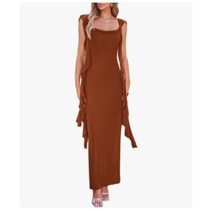 PRETTYGARDEN Women's 2025 Summer Wedding Guest Dress Sleeveless Ruffle Formal Cocktail Party Maxi Bodycon Dresses M PRETTYGARDEN Women's 2025 Summer Wedding Guest Dress Sleeveless Ruffle Formal Cocktail Party Maxi Bodycon Dresses M