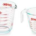 Pyrex Essentials (2-Pack) Glass Measuring Cups Set, (1 & 2 Cup) Measuring Cups For Prepping, Baking and Cooking, Preheated Oven, Dishwasher, Freezer, and Microwave Safe