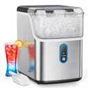 Nugget Ice Maker Countertop, HOMEZAY Pebble Ice Maker with Soft Chewable Pellet Ice, 33 lbs per Day, Compact Ice Machine with Self-Cleaning & LED Indicator for Home, Kitchen, Camping, RV, Office
