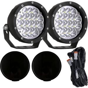 BIGLION.X Pair 160w 5 Inch Round Led Offroad Driving Lights Fog Lights 18800LM Offroad Spot Light Driving Light Pods Light Bar with Wiring Harness 12V 24V for Car Trucks SUV UTV ATV