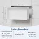 Shower Niche 24" X 12" White, Stainless Steel Wall Niche Recessed Shower Shelf for Bathroom Storage, No Tile Needed Over Mount Installation, 24W 12H-Single Shelf