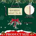 2 Pcs Christmas Mistletoe Decor Artificial Mistletoe Ornaments You Know What to Do Hanging Wood Sign Christmas Ornamnets with Red Velvet Bow for Xmas Door Home Party Decoration Supplies