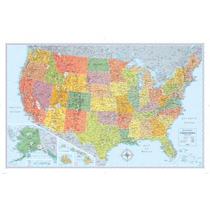 Rand McNally Signature US Lamintated Rolled Wall Map - 2Pack