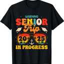 Warning Senior Trip 2025 Graduation Summer Vacation Sunset T-Shirt XL