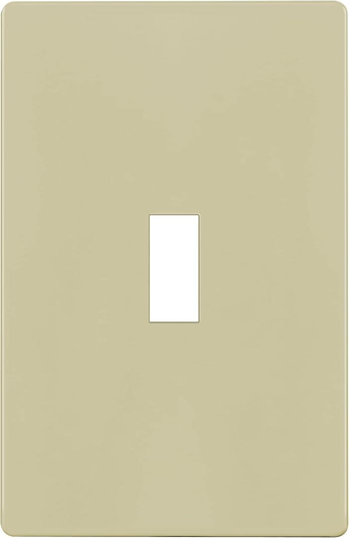 ENERLITES Screwless Toggle Switch Wall Plate, Child Safe Light Switch Cover, Standard Size 1-Gang 4.68" x 2.93", Unbreakable Polycarbonate Thermoplastic, UL Listed, SI8811-I, Glossy, Ivory