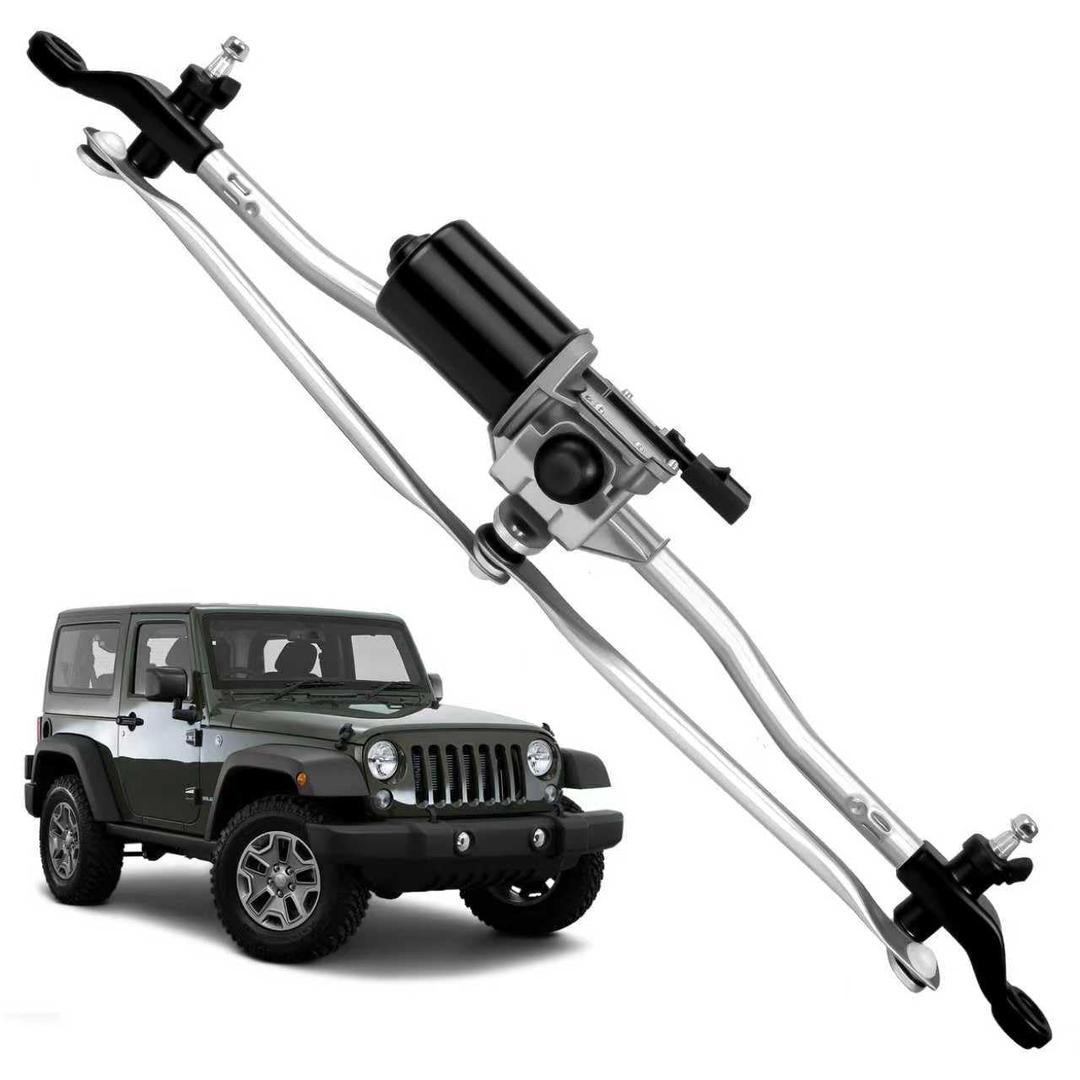 Windshield Wiper Motor and Linkage Assembly for Jeep Wrangler 2007-2018 Wiper Motor Replace #55077859AB, 55077859AD, 55077859AC