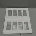 CML 4-Gang Screwless Decorator Wall Plate, White Outlet Covers, 4 Pack Hidden Wall Safe Switch Plate, Standard Size 4.68”X 8.34”, Impact Resistant